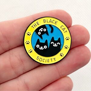 Black Cat Society Enamel Pin